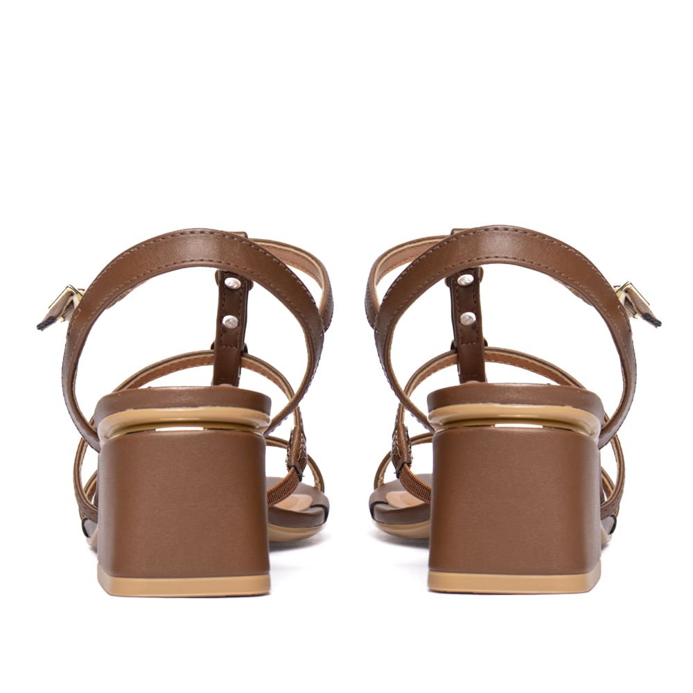 Sandália Feminina Vizzano Tiras Finas Marrom Marrom 3