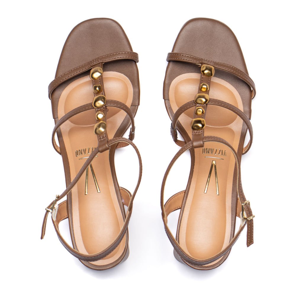 Sandália Feminina Vizzano Tiras Finas Marrom Marrom 4