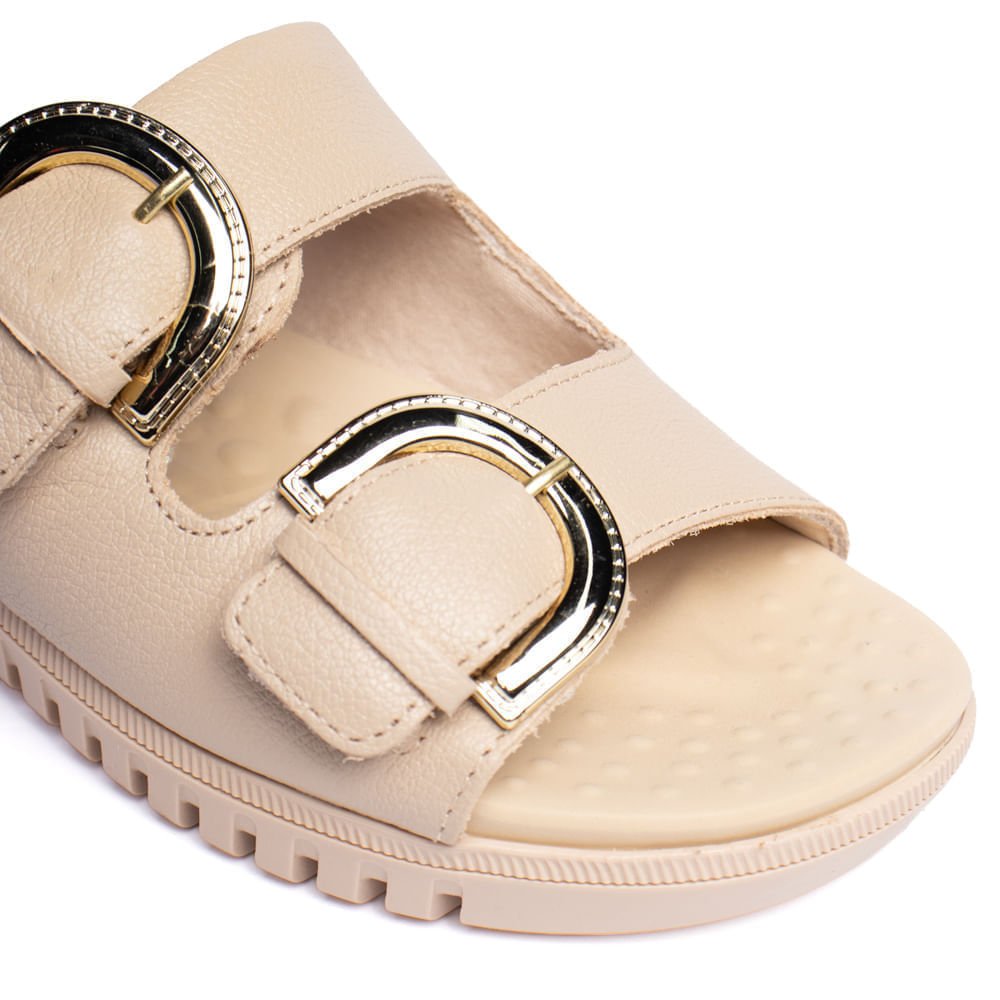 Chinelo Feminino Comfortflex Napa com Fivelas Nude Nude 5