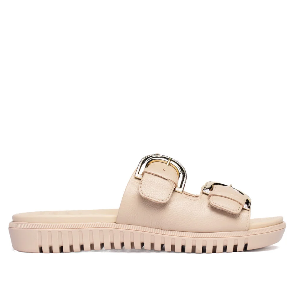 Chinelo Feminino Comfortflex Napa com Fivelas Nude Nude 2