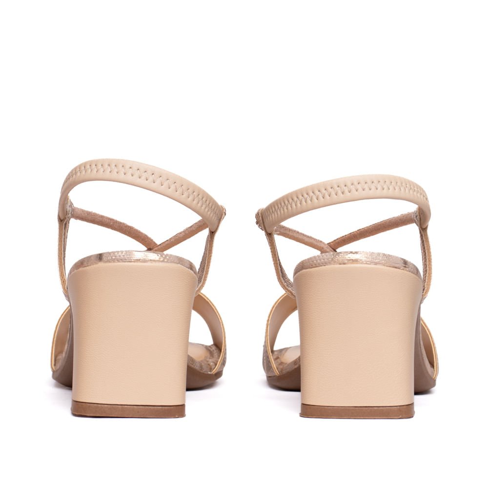 Sandália Feminina Mississipi Bloco Metalizada Rosé/Bege Rose 3
