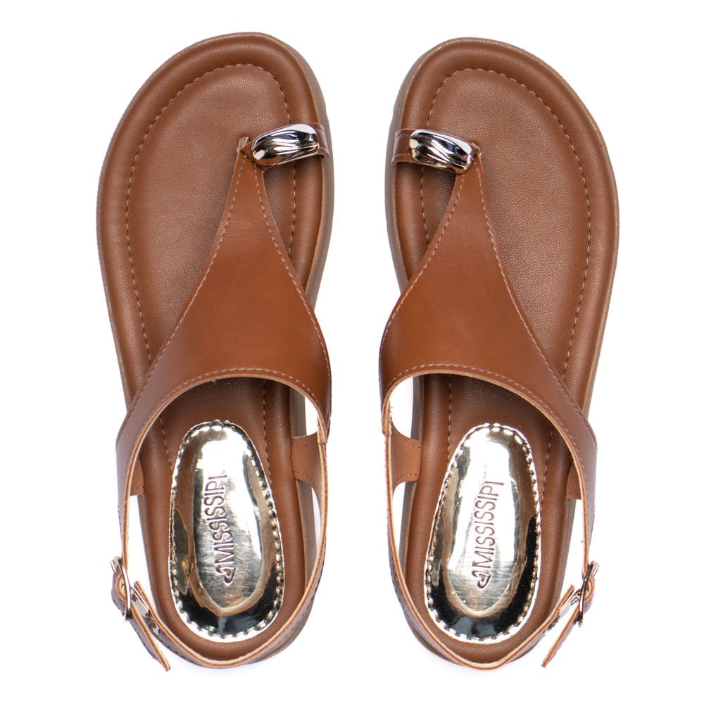 Sandália Feminina Mississipi Flatform Tira De Dedo Marrom Marrom 4