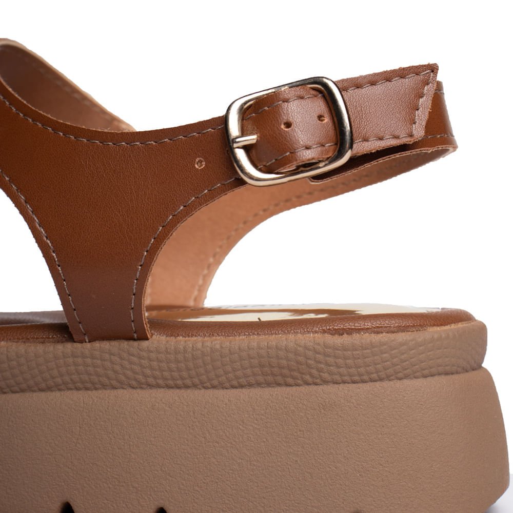 Sandália Feminina Mississipi Flatform Tira De Dedo Marrom Marrom 5
