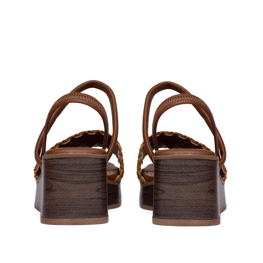 Sandália Feminina Mississipi Anabela Tramado Marrom Marrom 3