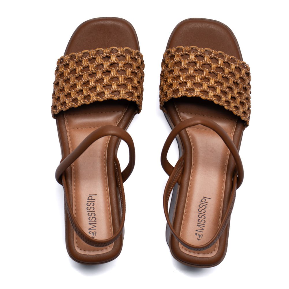 Sandália Feminina Mississipi Anabela Tramado Marrom Marrom 4
