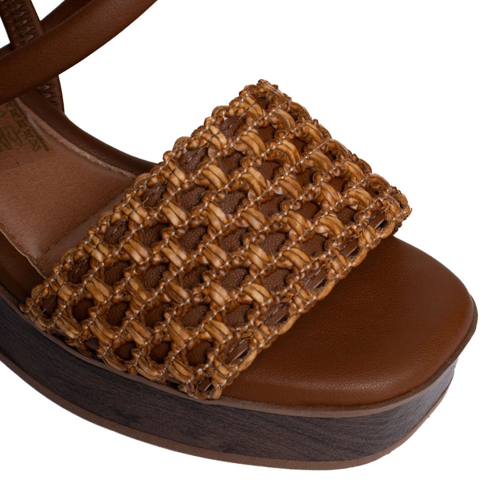 Sandália Feminina Mississipi Anabela Tramado Marrom Marrom 5