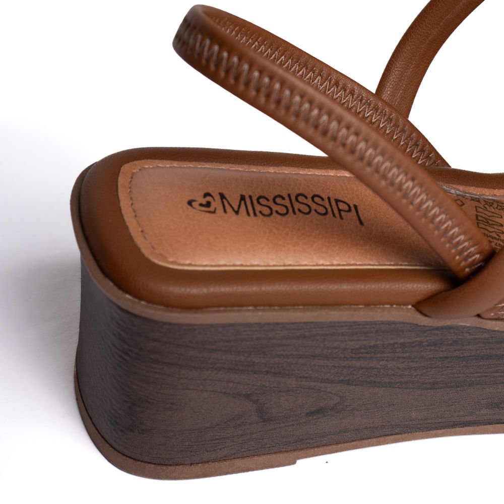 Sandália Feminina Mississipi Anabela Tramado Marrom Marrom 6