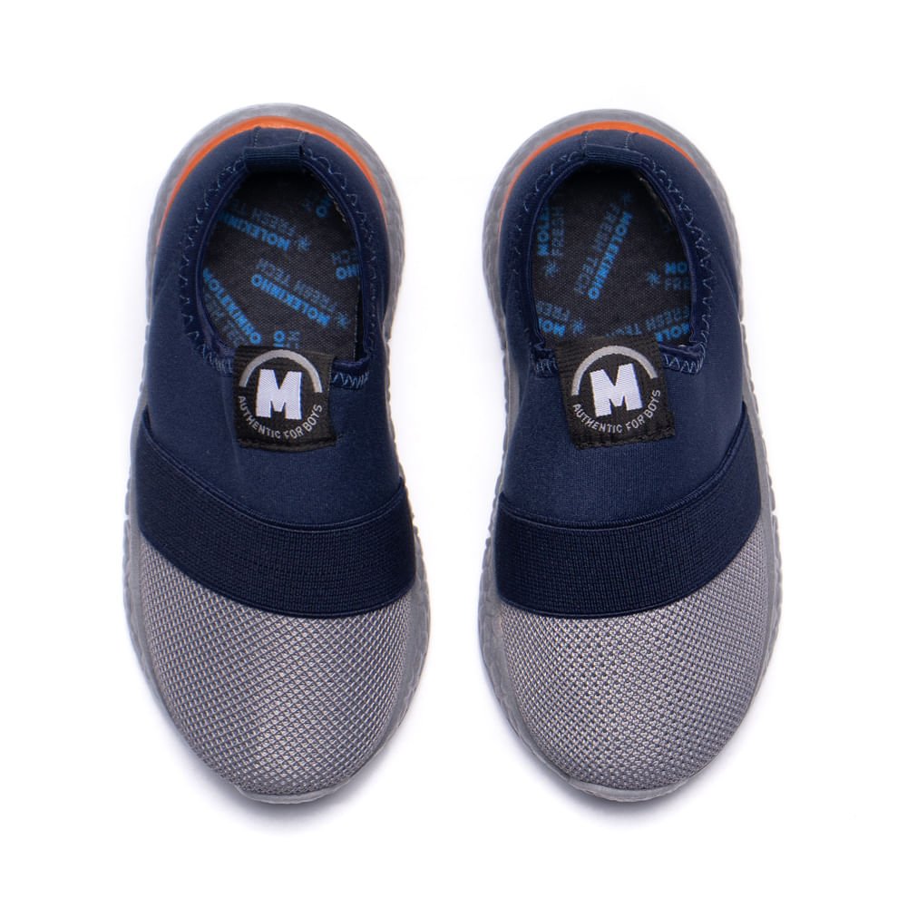 Tênis Infantil Molekinho Malha Neoplex Slip-in Marinho/Cinza Marinho/Cinza 4