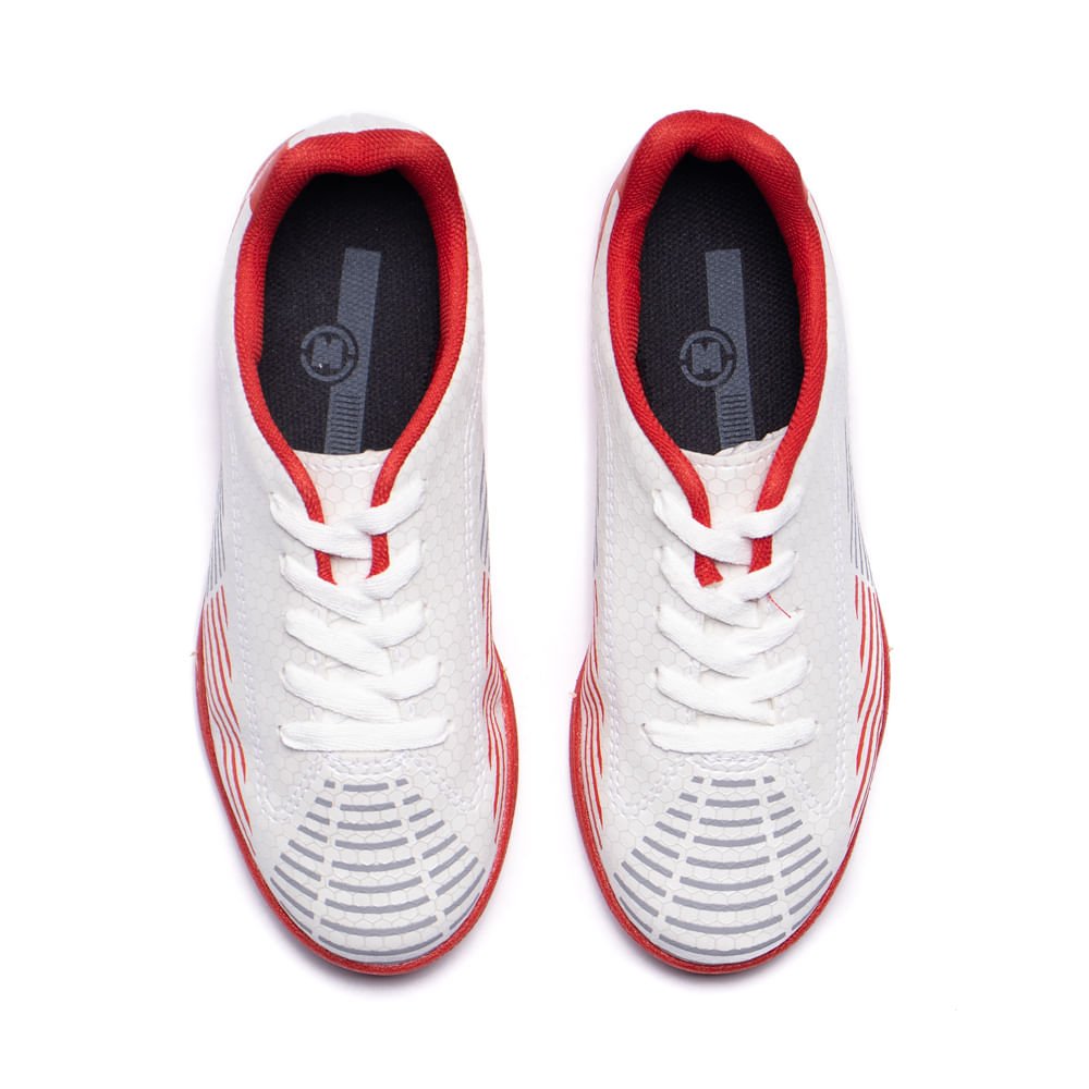 Chuteira Infantil Molekinho Inter Futsal Branco/Vermelho Branco/Vermelho 4