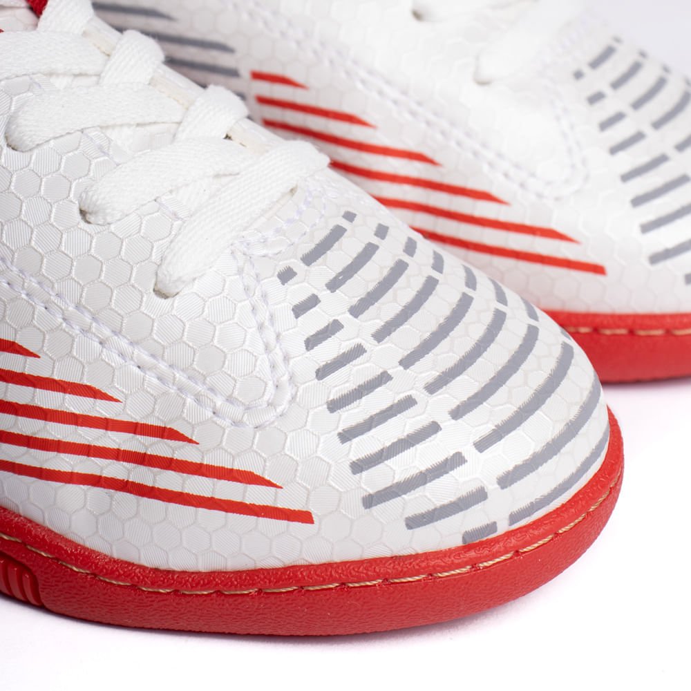 Chuteira Infantil Molekinho Inter Futsal Branco/Vermelho Branco/Vermelho 5