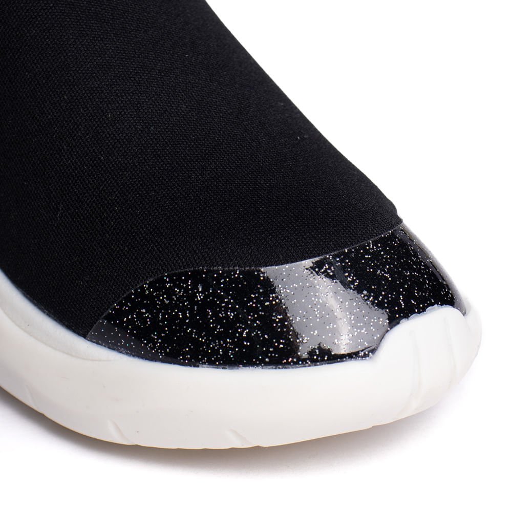 Tênis Infantil Novopé Flexível Glitter Preto/Branco/Pink Preto/Branco 6