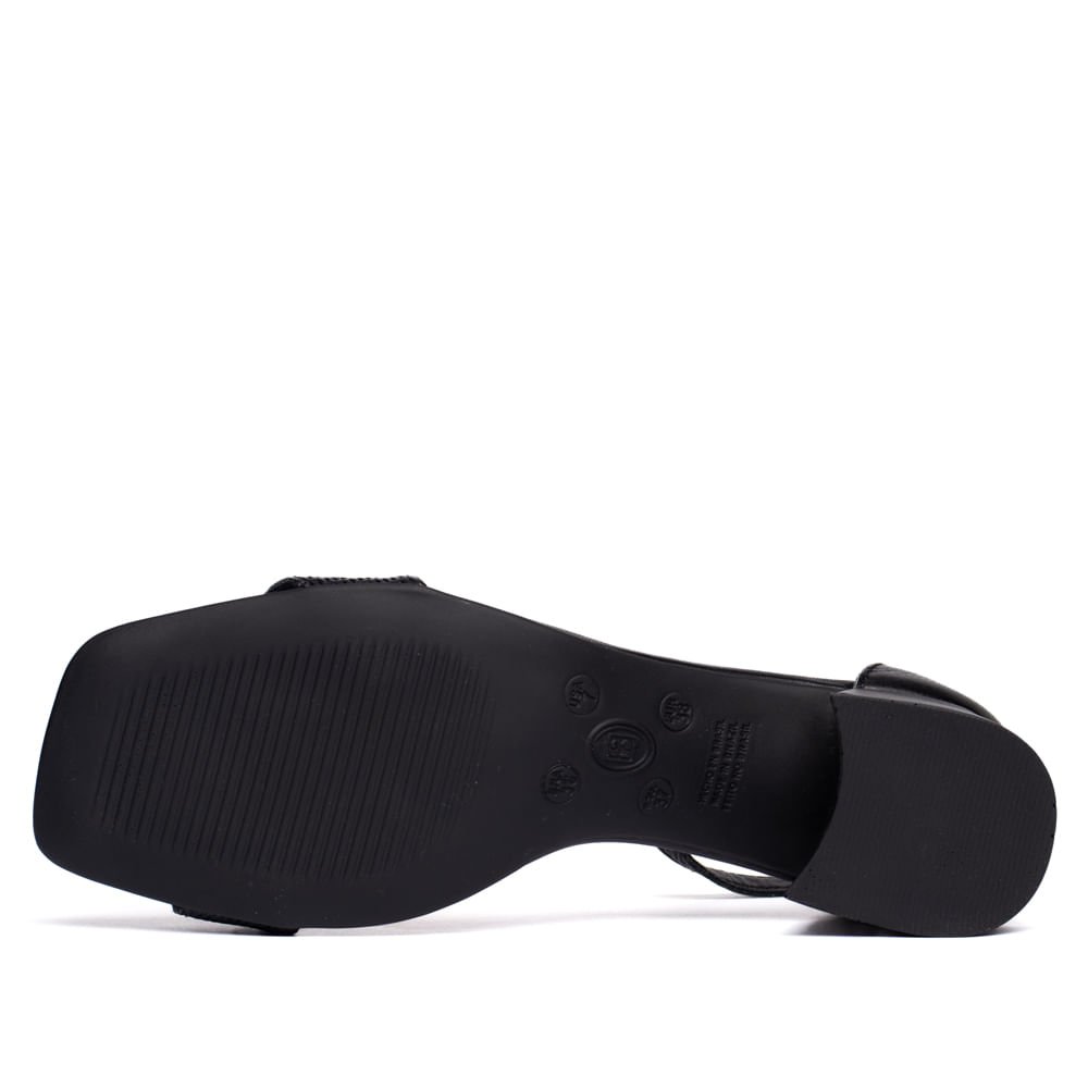 Sandália Feminina Bottero Couro Burnish Salto Bloco Preto Preto 2