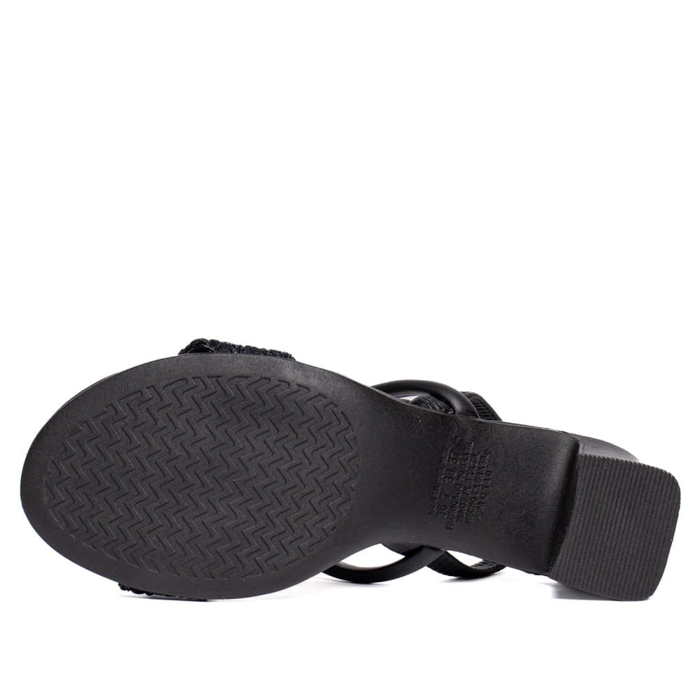 Sandália Feminina Mississipi Salto Bloco Artesanal Preto Preto 2