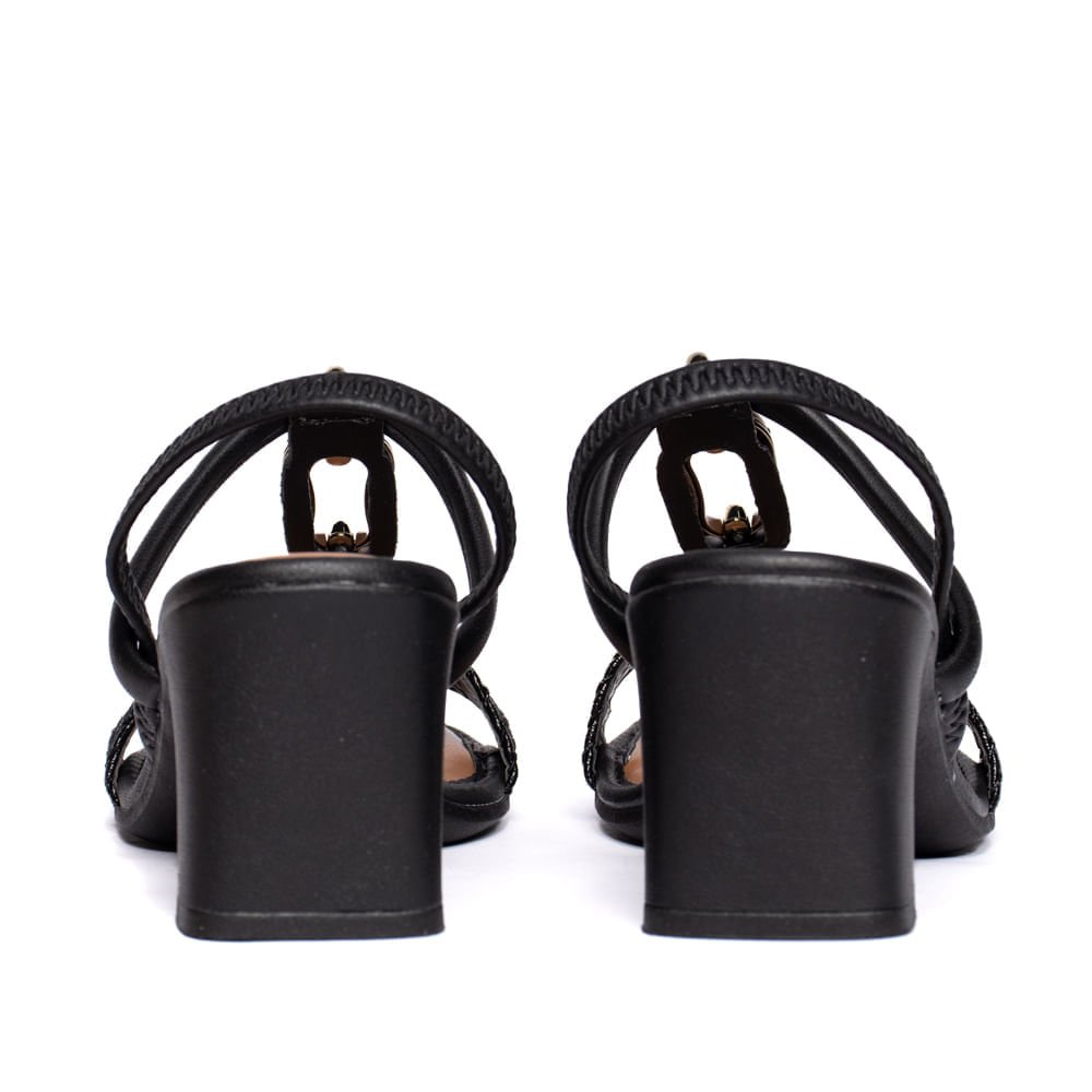 Sandália Feminina Mississipi Salto Bloco Artesanal Preto Preto 3