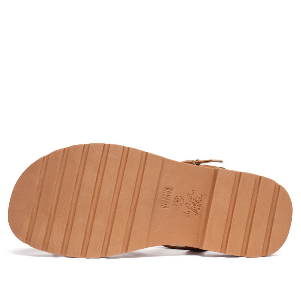 Sandália Feminina Vizzano Aplicações Douradas Caramelo Caramelo 2