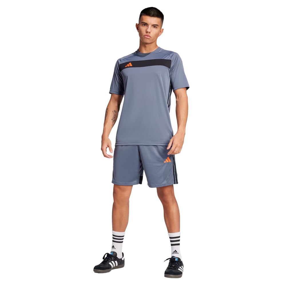 Camisa Masculina Adidas Tiro Essentials Slim Cinza Cinza 5
