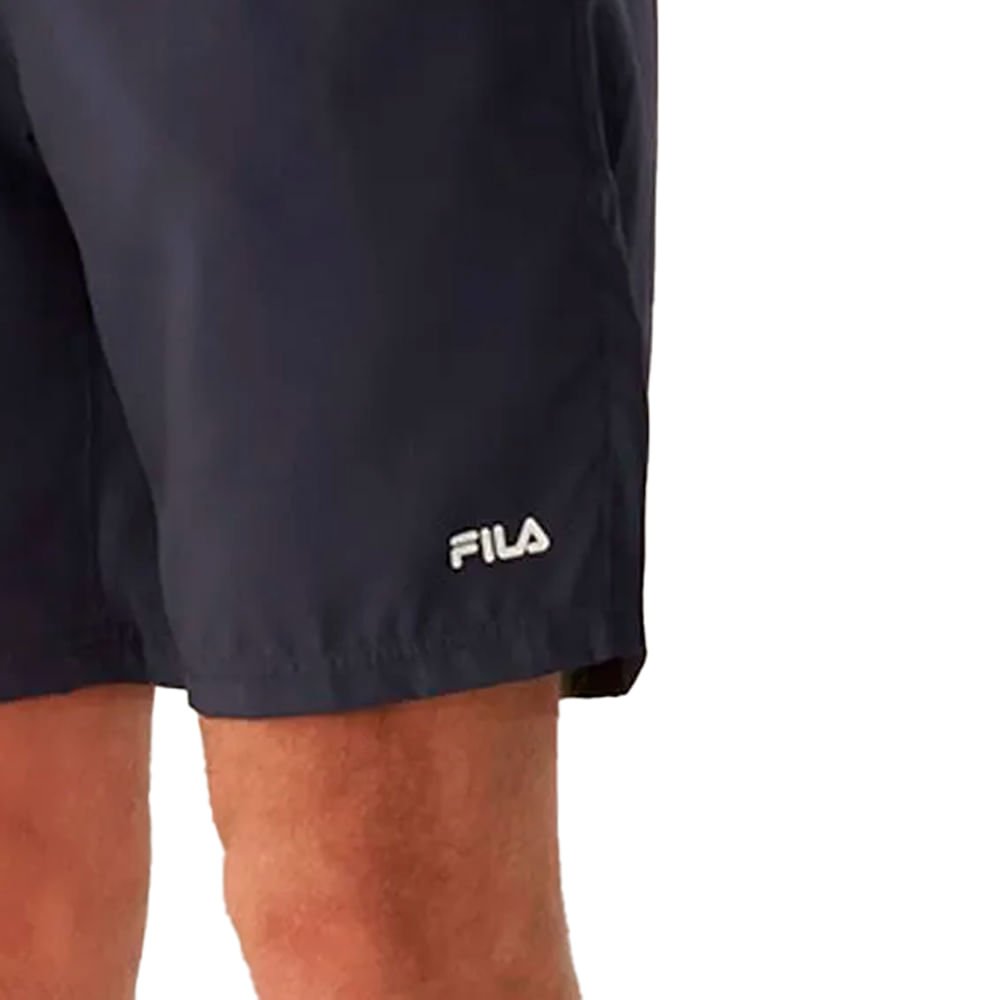 Bermuda Masculina Fila Train II Cós com Cordão Preto/Branco Preto 3