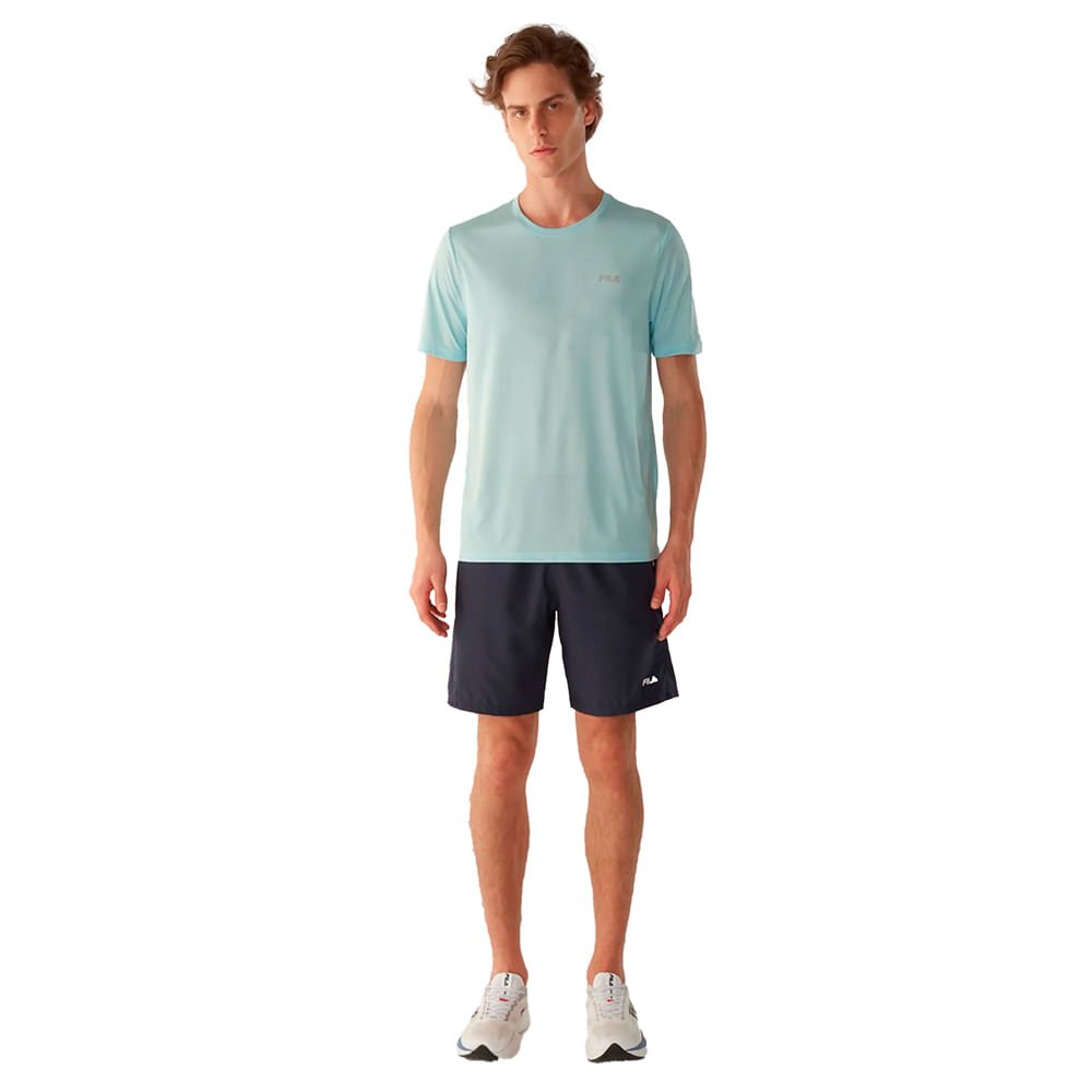 Bermuda Masculina Fila Train II Cós com Cordão Preto/Branco Preto 4