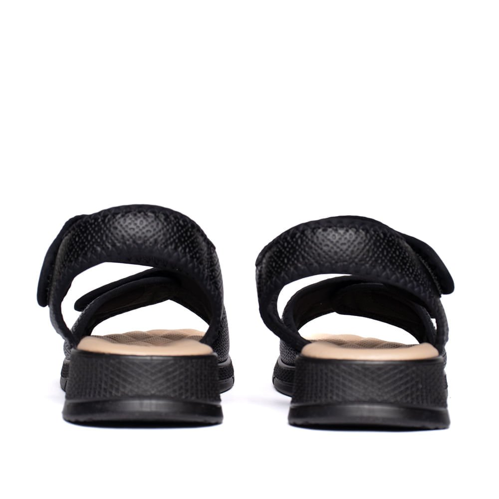 Sandália Feminina Piccadilly Anabela Médio Wide Fit Preto Preto 3