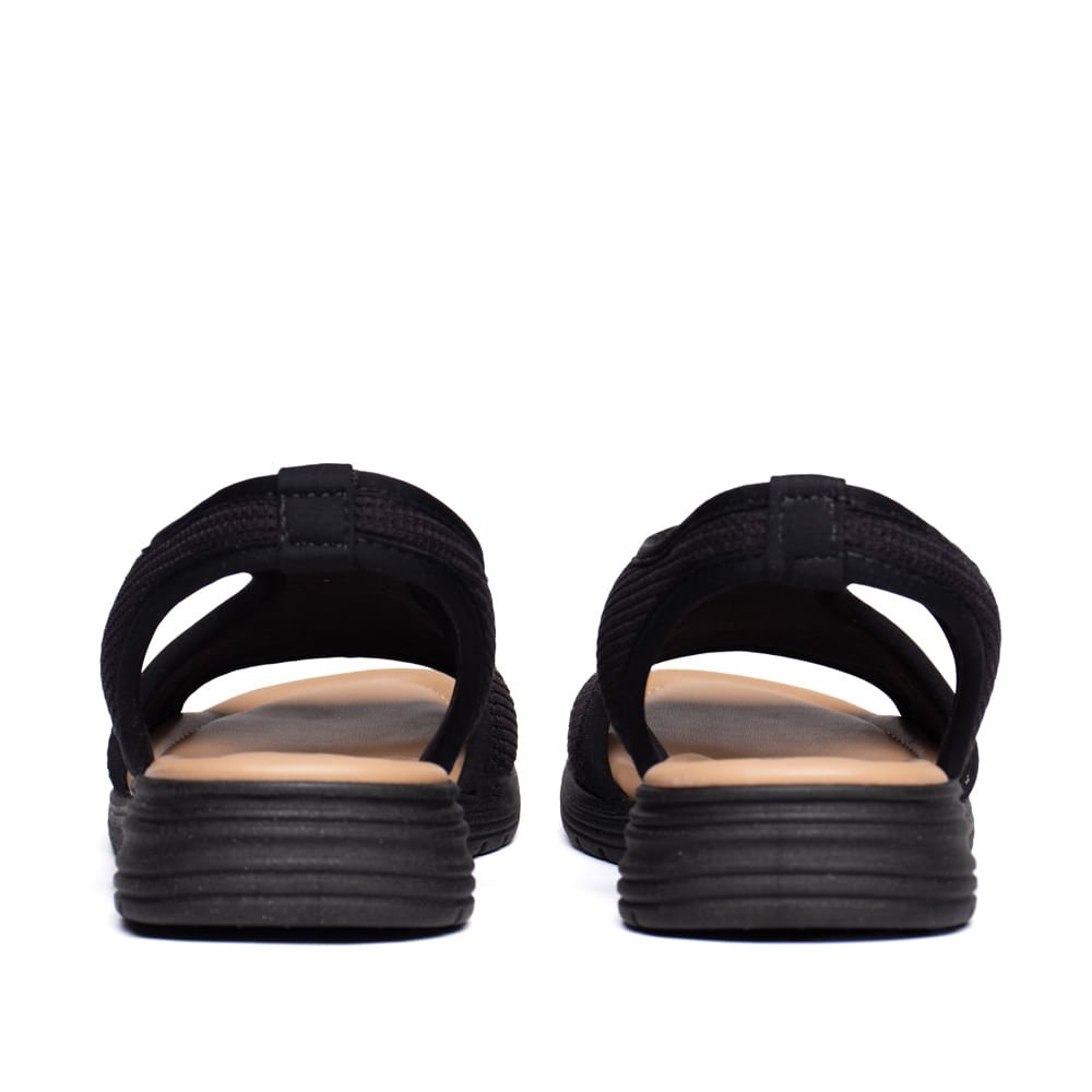 Sandália Feminina Comfortflex Tecido Elástico Preto Preto 3