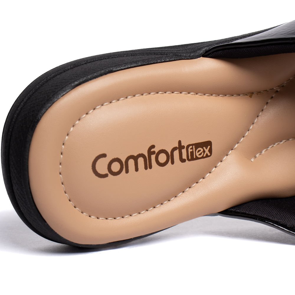 Chinelo Feminino Comfortflex Flatform Verniz Preto Preto 5
