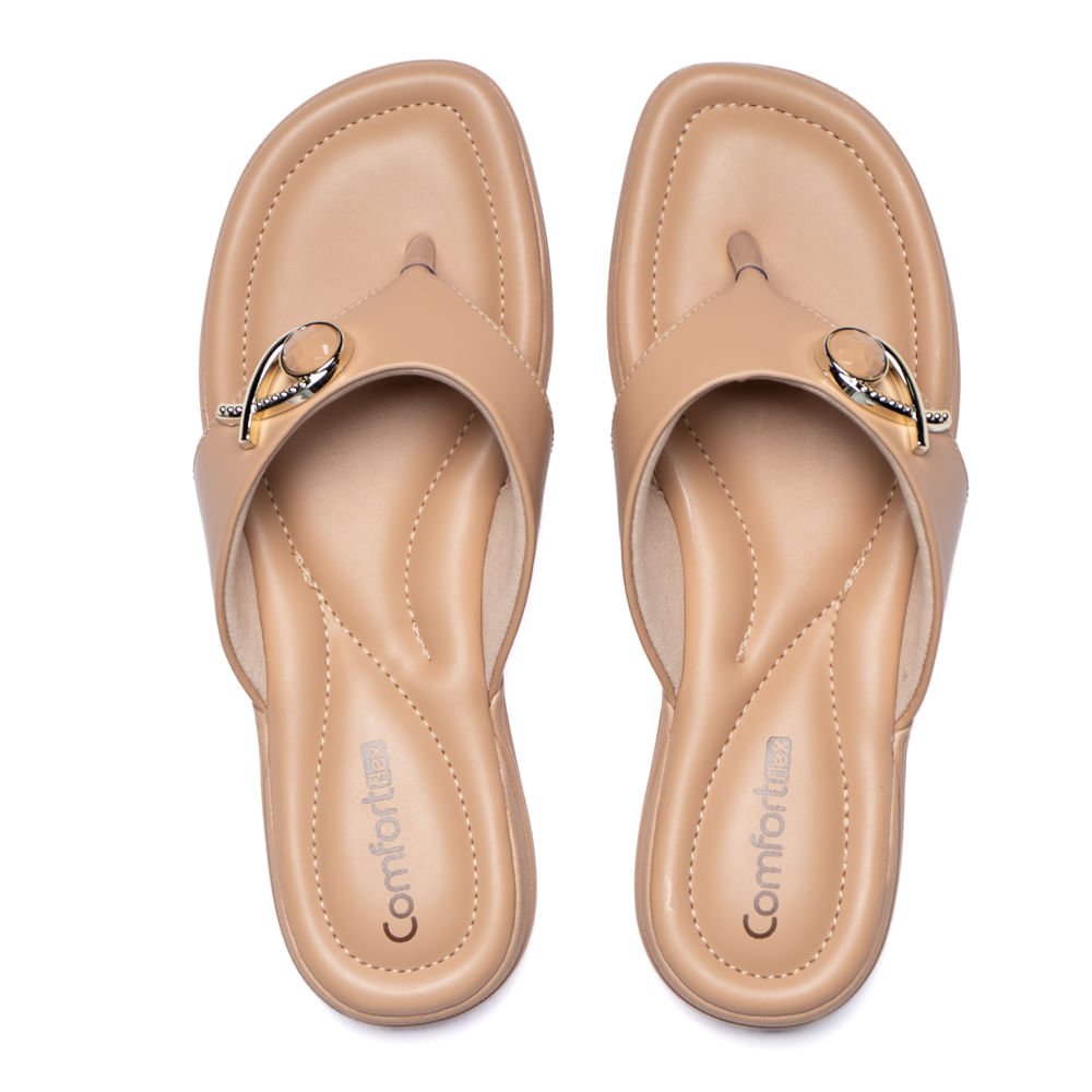 Chinelo Feminino Comfortflex Flatform Bege
