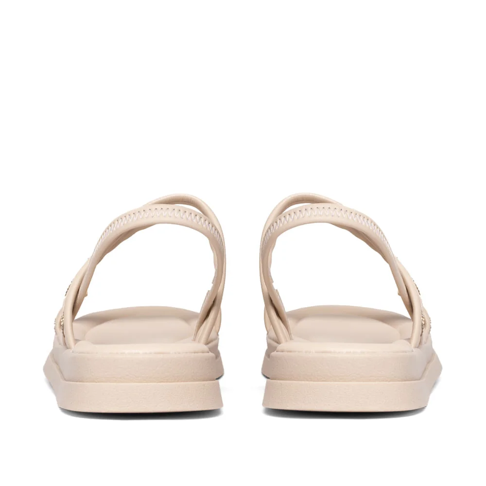 Sandália Feminina Mississipi Flatform Napa Strass Bege Bege 2