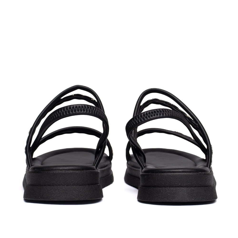 Sandália Feminina Mississipi Flatform Napa Strass Preto Preto 3