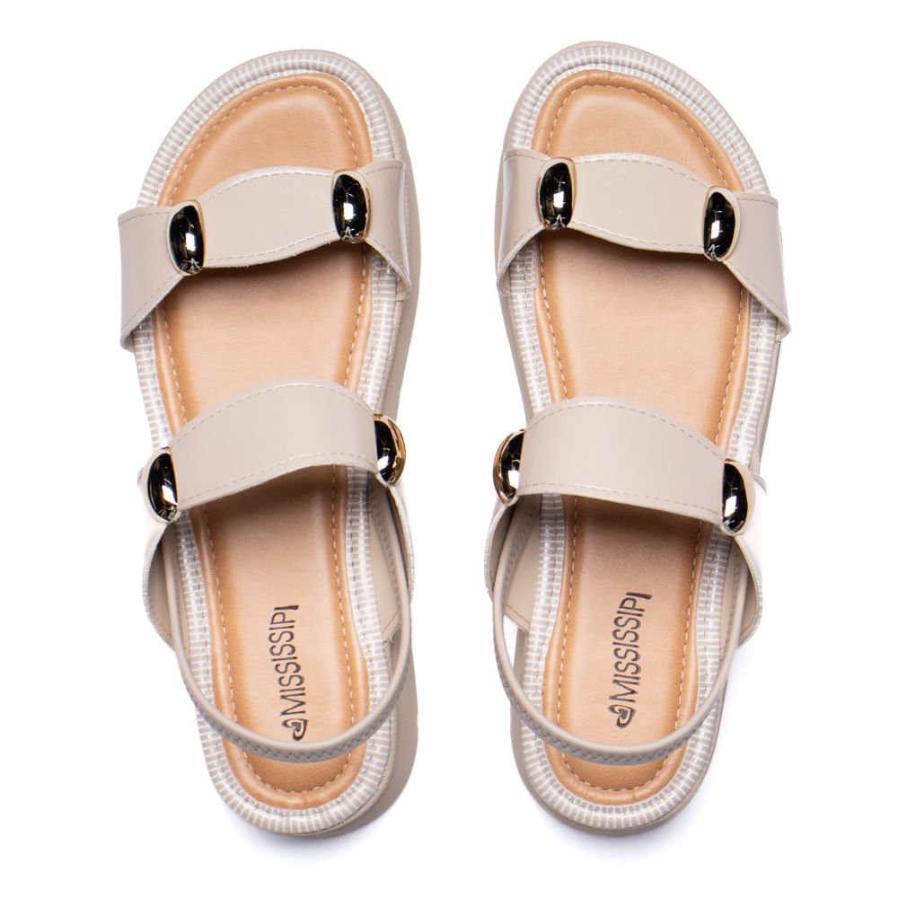 Sandália Feminina Mississipi Flatform Napa Bege Bege 4