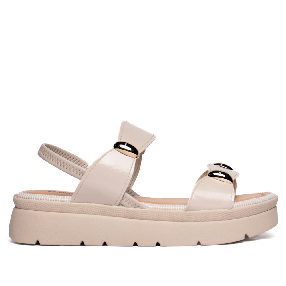 Sandália Feminina Mississipi Flatform Napa Bege