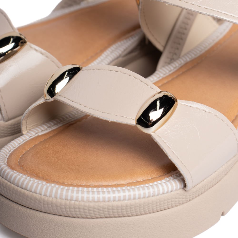 Sandália Feminina Mississipi Flatform Napa Bege Bege 5