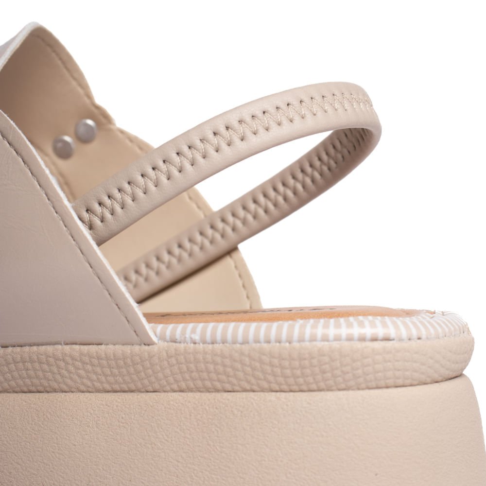 Sandália Feminina Mississipi Flatform Napa Bege Bege 6