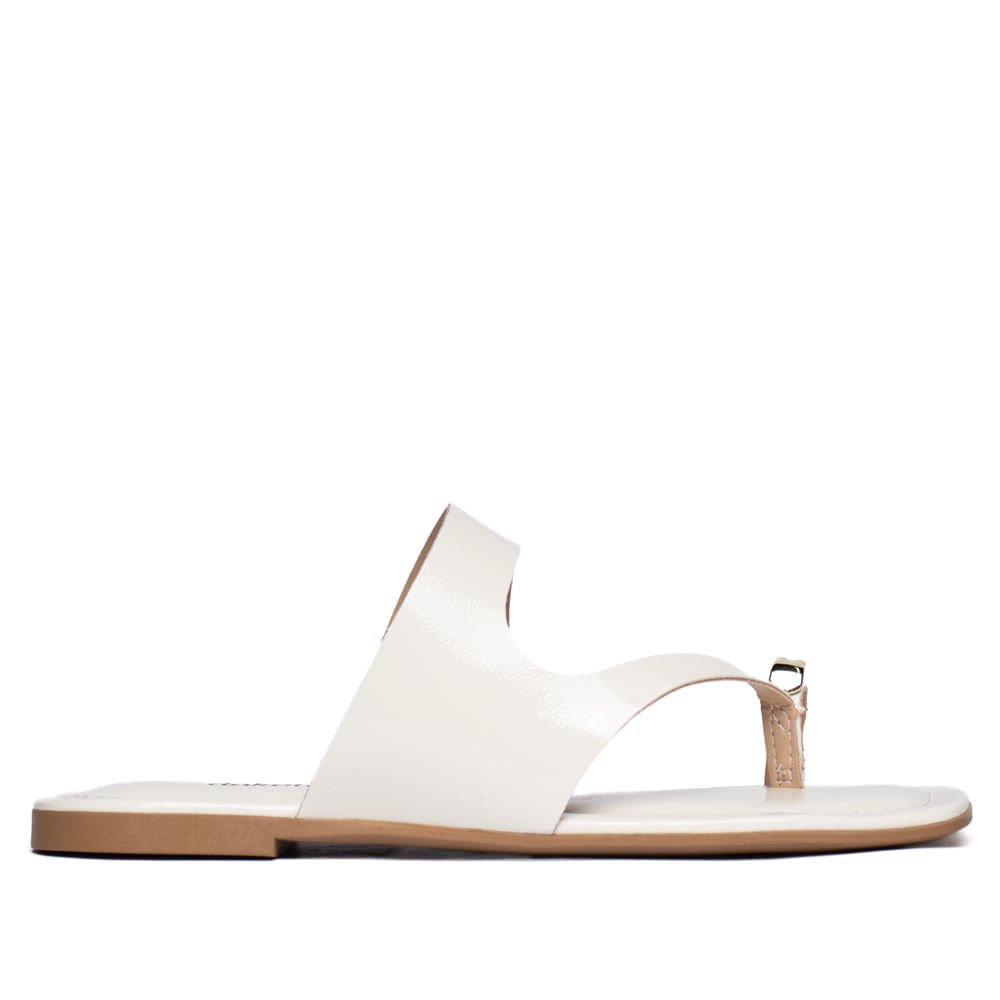 Chinelo Feminino Dakota Thong Verniz Off White Off White 2