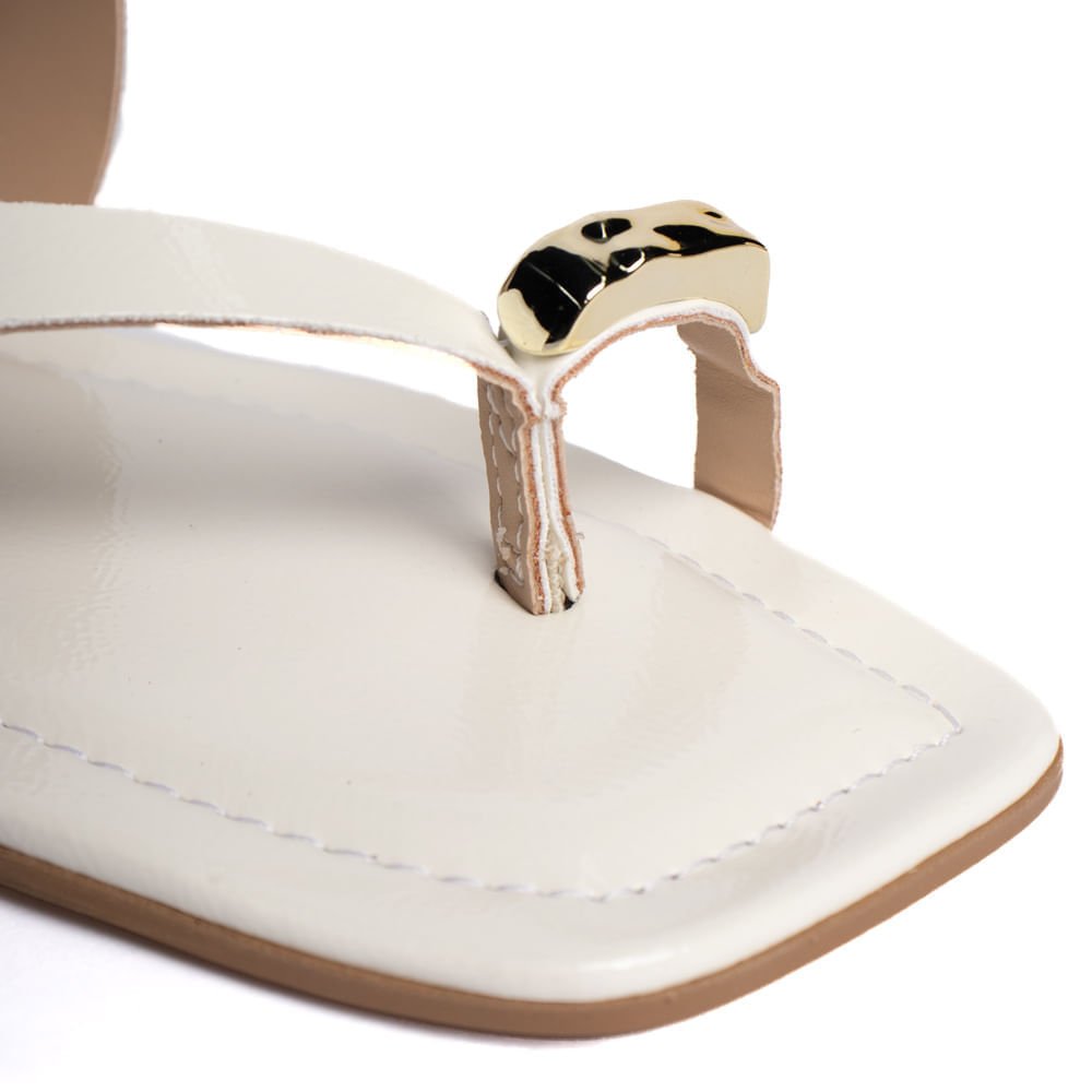 Chinelo Feminino Dakota Thong Verniz Off White Off White 4