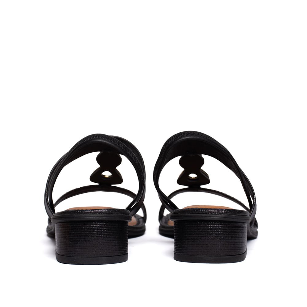 Sandália Feminina Mississipi Salto Bloco Metalizada Preto Preto 3