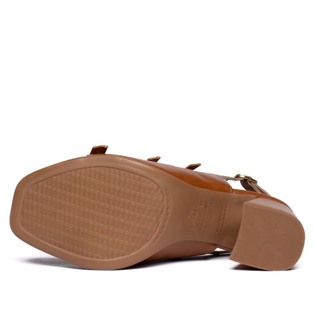 Sandália Feminina Ramarim Salto Bloco Napa Caramelo Caramelo 2