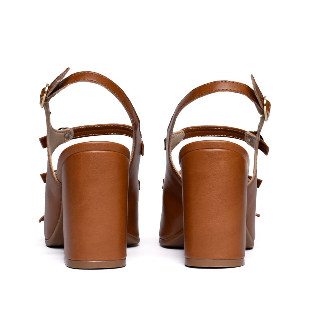 Sandália Feminina Ramarim Salto Bloco Napa Caramelo Caramelo 3