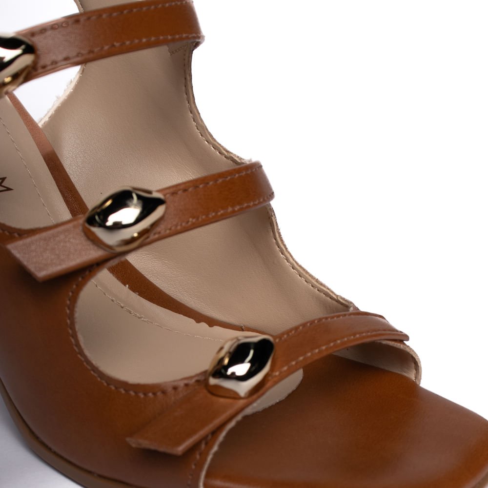 Sandália Feminina Ramarim Salto Bloco Napa Caramelo Caramelo 6