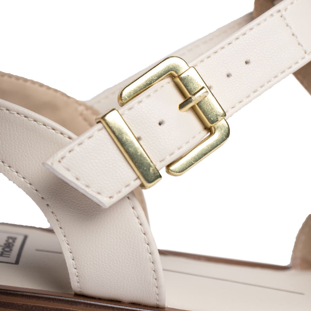 Sandália Feminina Moleca Napa Apliques Metalizados Off White Off White 6