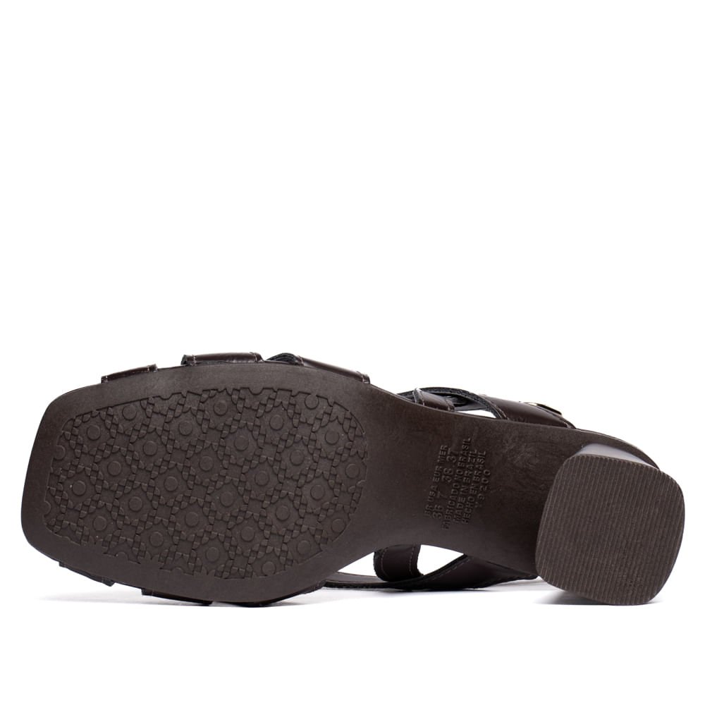 Sandália Feminina Dakota Salto Bloco Marrom Escuro Marrom Escuro 2