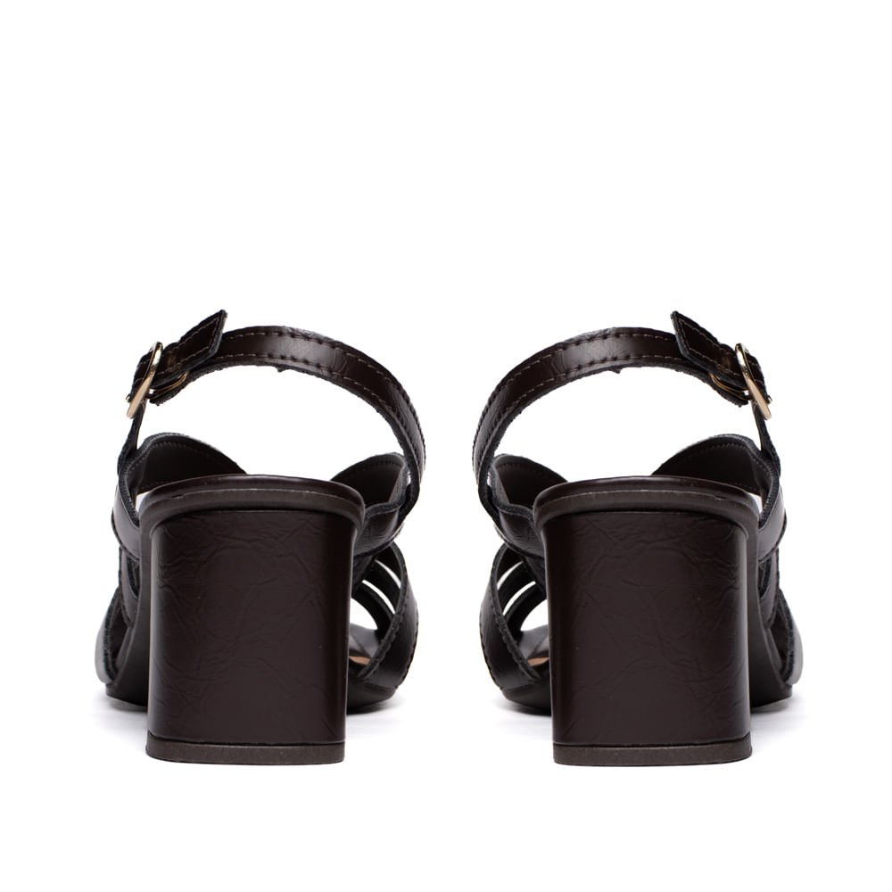 Sandália Feminina Dakota Salto Bloco Marrom Escuro Marrom Escuro 3