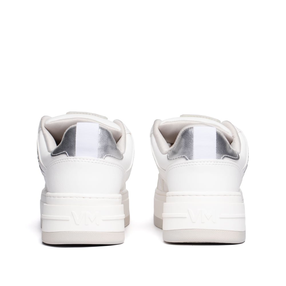 Tênis Feminino Via Marte Casual Street Branco/Prata Branco/Prata 3