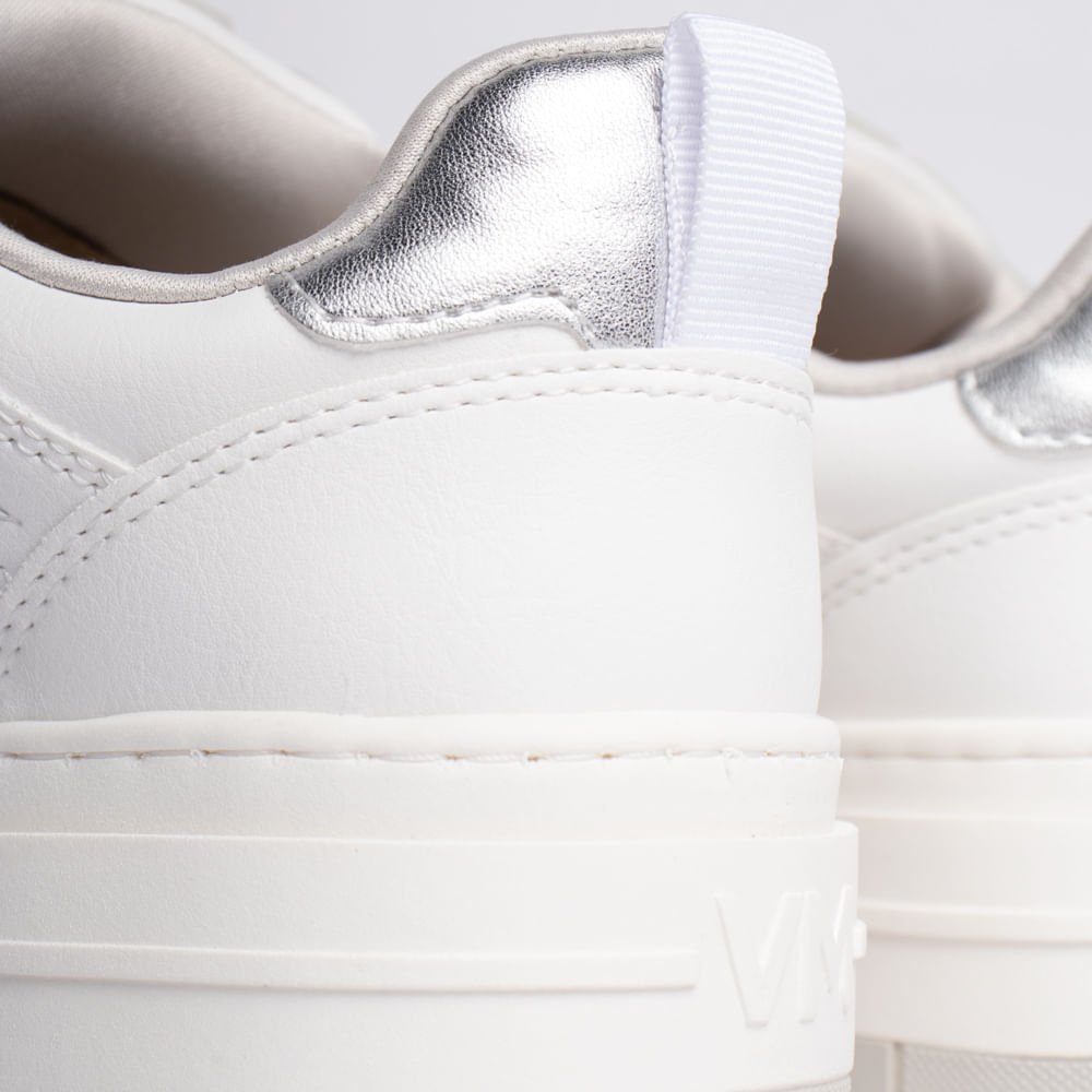 Tênis Feminino Via Marte Casual Street Branco/Prata Branco/Prata 6