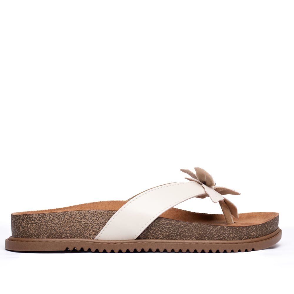 Chinelo Feminino Beira Rio Flatform Tiras Off White Off White 2