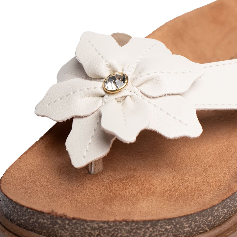 Chinelo Feminino Beira Rio Flatform Tiras Off White Off White 5