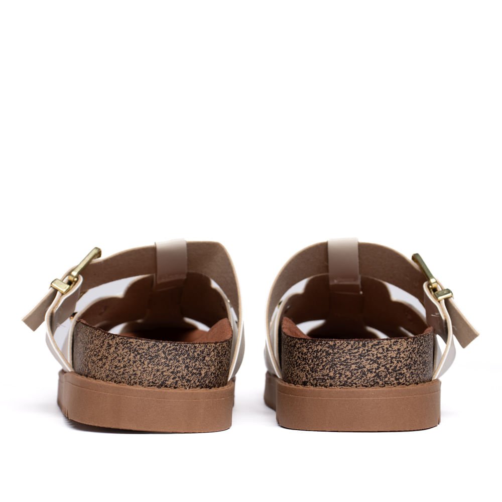 Mule Feminino Moleca Flatform Fivela Dourada Off White Off White 3