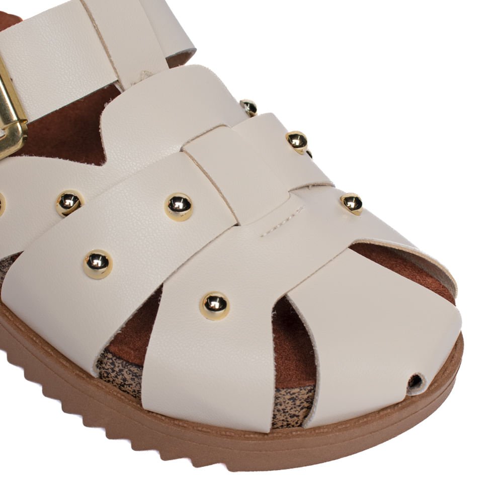 Mule Feminino Moleca Flatform Fivela Dourada Off White Off White 5