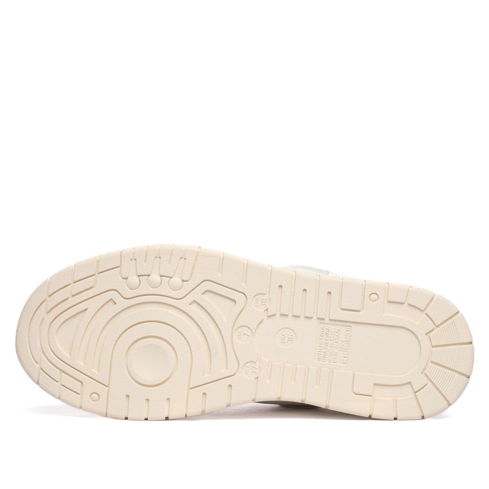 Tênis Feminino Via Marte Flatform Detalhe Metalizado Branco/Bege Branco 2