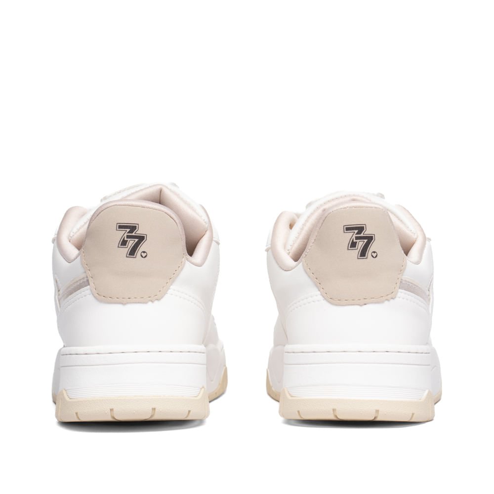 Tênis Feminino Via Marte Flatform Detalhe Metalizado Branco/Bege Branco 3