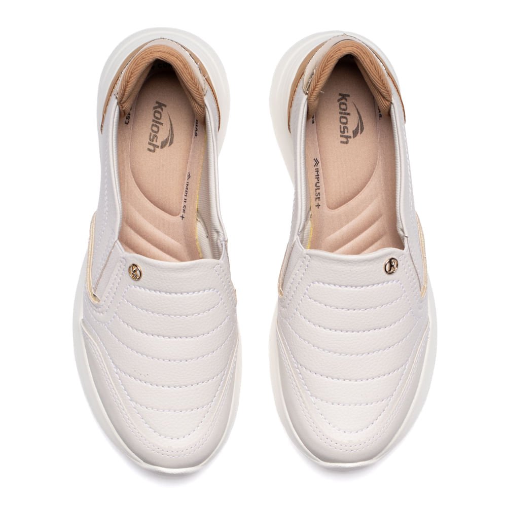 Tênis Feminino Kolosh Slip On Napa Cinza Claro/Marrom Cinza Claro 4